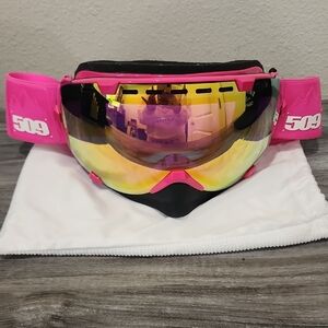 509 Aviator Hybrid Goggle In Pink With Fire Mirror/Clear Lens